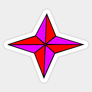 Purple & Red Star Sticker